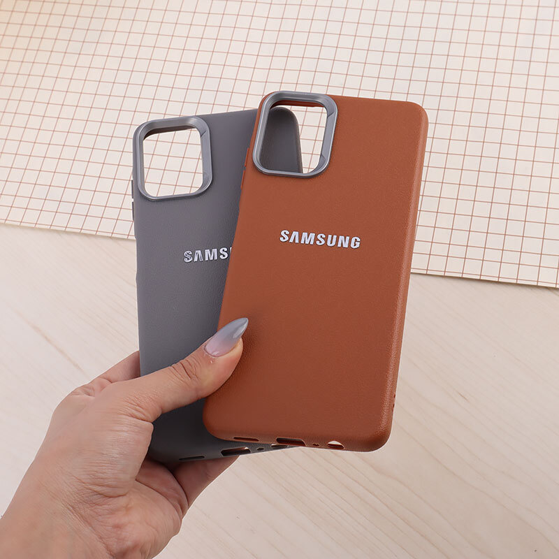 قاب چرمی ژله ای Leather سامسونگ Galaxy A06 لوگو متال
