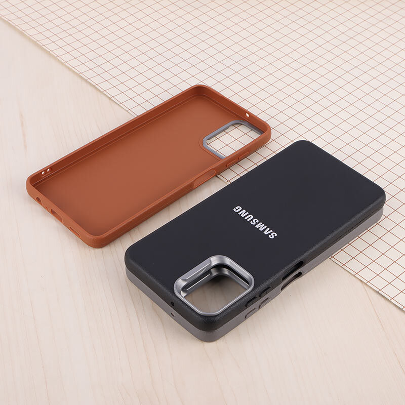 قاب چرمی ژله ای Leather سامسونگ Galaxy A06 لوگو متال