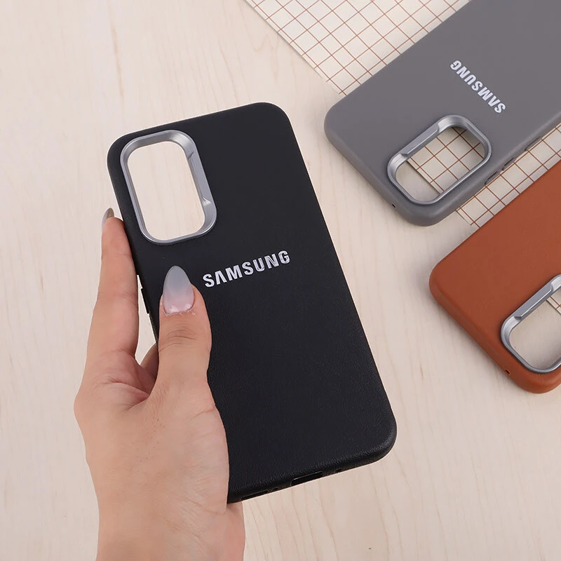 قاب چرمی ژله ای Leather سامسونگ Galaxy A54 لوگو متال