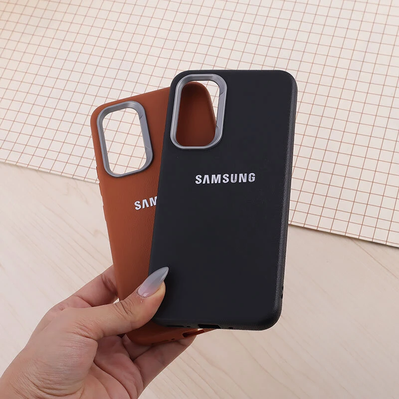 قاب چرمی ژله ای Leather سامسونگ Galaxy A54 لوگو متال