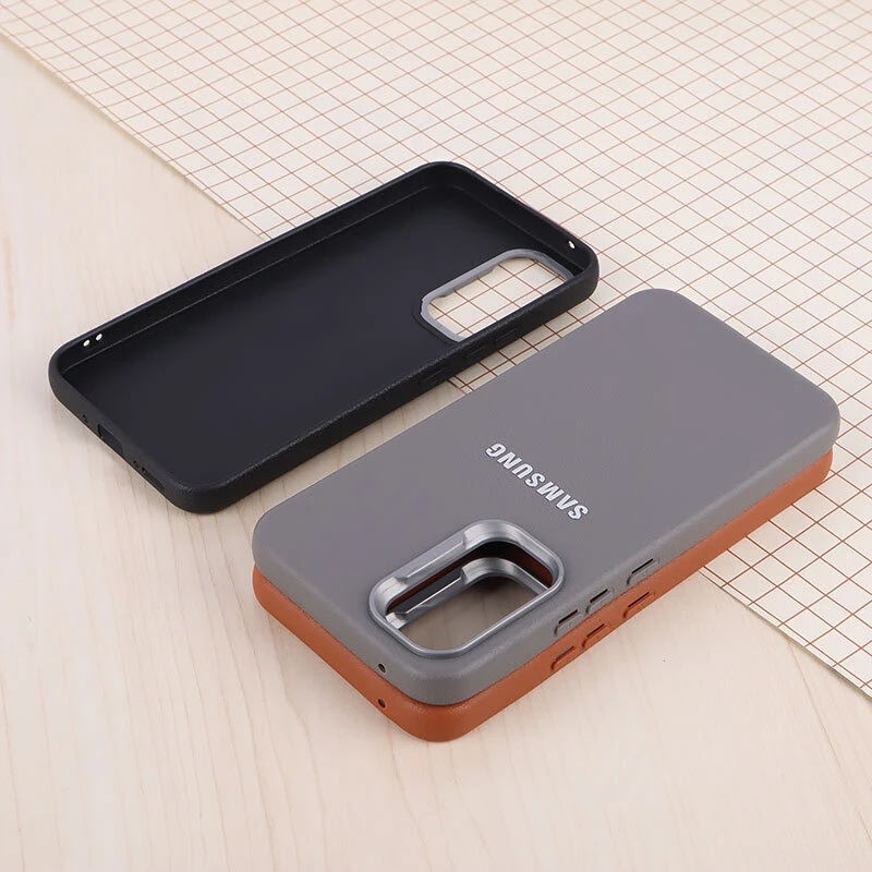 قاب چرمی ژله ای Leather سامسونگ Galaxy A54 لوگو متال