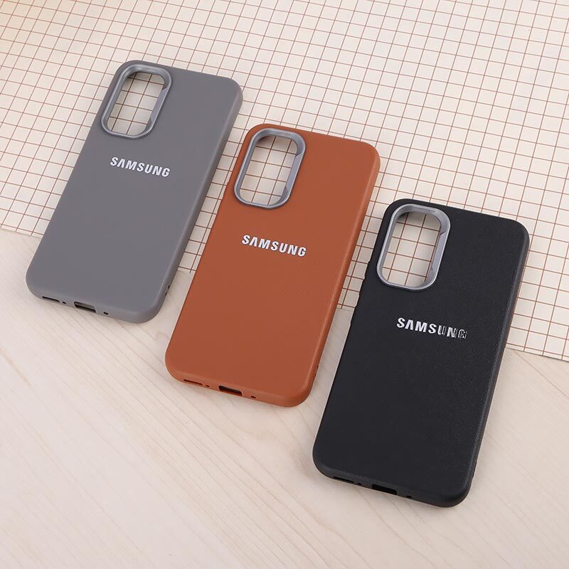 قاب چرمی ژله ای Leather سامسونگ Galaxy A54 لوگو متال