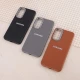 قاب چرمی ژله ای Leather سامسونگ Galaxy A16 4G / A16 5G لوگو متال