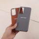 قاب چرمی ژله ای Leather سامسونگ Galaxy A16 4G / A16 5G لوگو متال