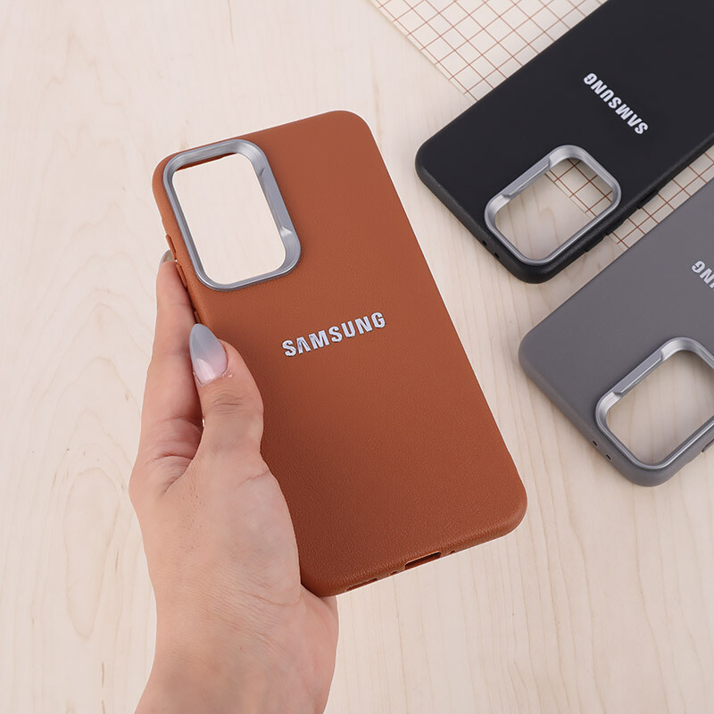 قاب چرمی ژله ای Leather سامسونگ Galaxy A36 لوگو متال