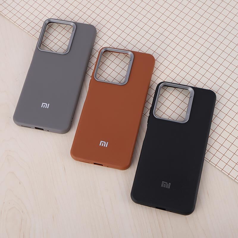 قاب چرمی ژله ای Leather شیائومی Redmi 13C / Poco C65 لوگو متال