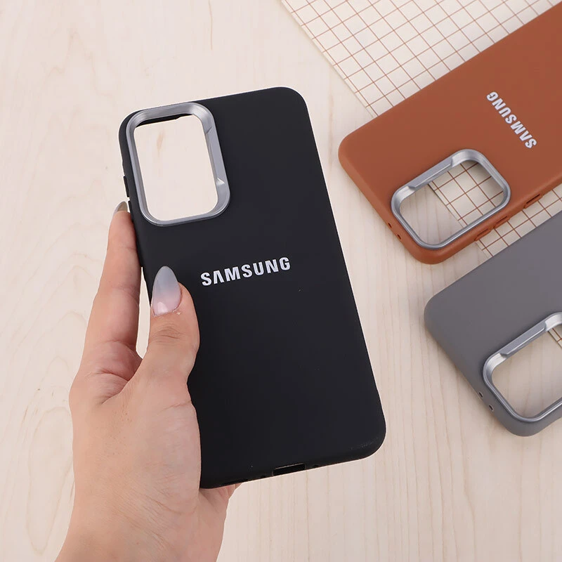 قاب چرمی ژله ای Leather سامسونگ Galaxy A56 لوگو متال
