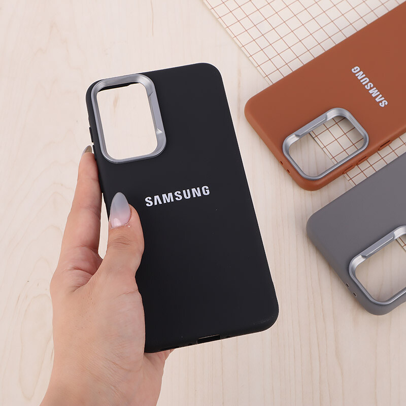 قاب چرمی ژله ای Leather سامسونگ Galaxy A56 لوگو متال