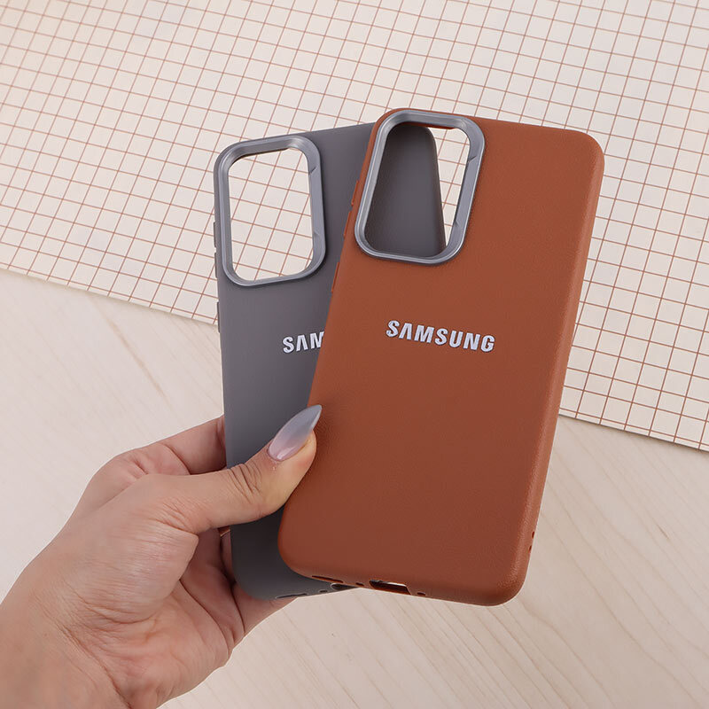قاب چرمی ژله ای Leather سامسونگ Galaxy A56 لوگو متال