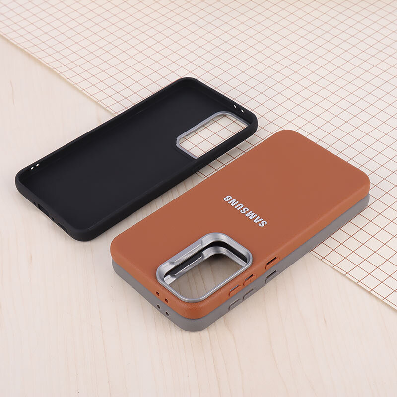 قاب چرمی ژله ای Leather سامسونگ Galaxy A56 لوگو متال