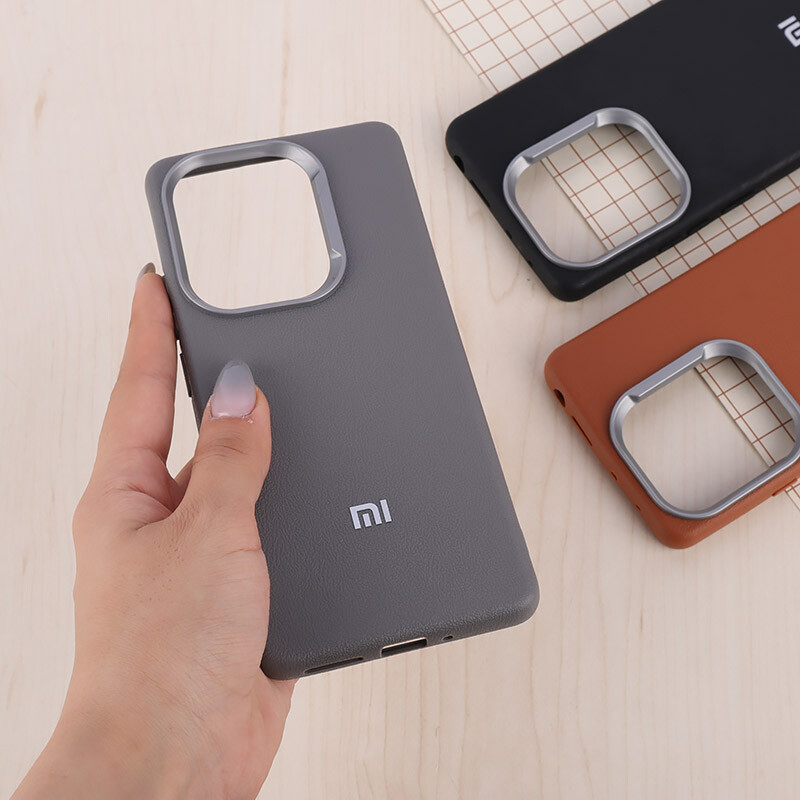 قاب چرمی ژله ای Leather شیائومی Redmi Note 13 Pro 4G لوگو متال