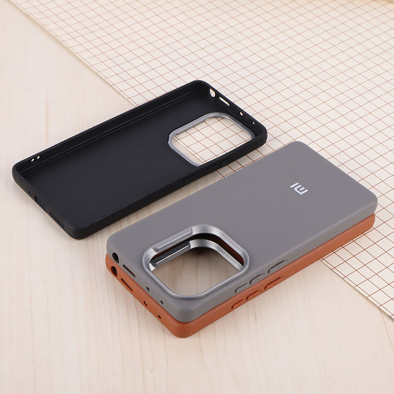 قاب چرمی ژله ای Leather شیائومی Redmi Note 13 Pro 4G لوگو متال