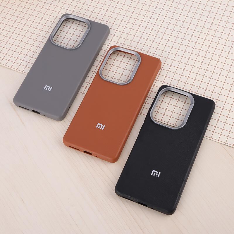 قاب چرمی ژله ای Leather شیائومی Redmi Note 13 Pro 4G لوگو متال