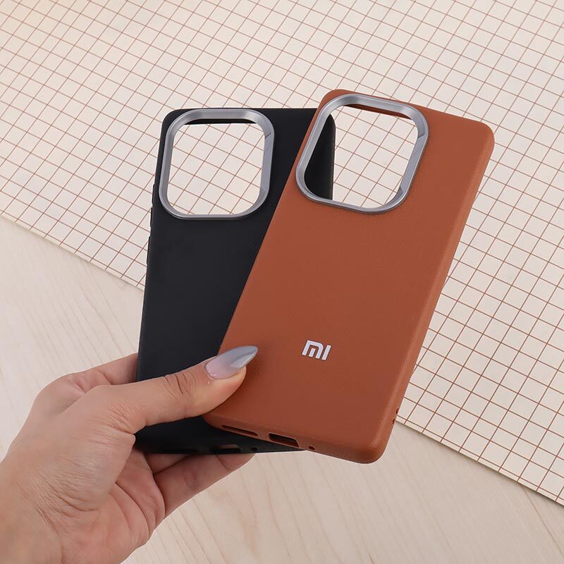 قاب چرمی ژله ای Leather شیائومی Redmi Note 13 Pro 4G لوگو متال