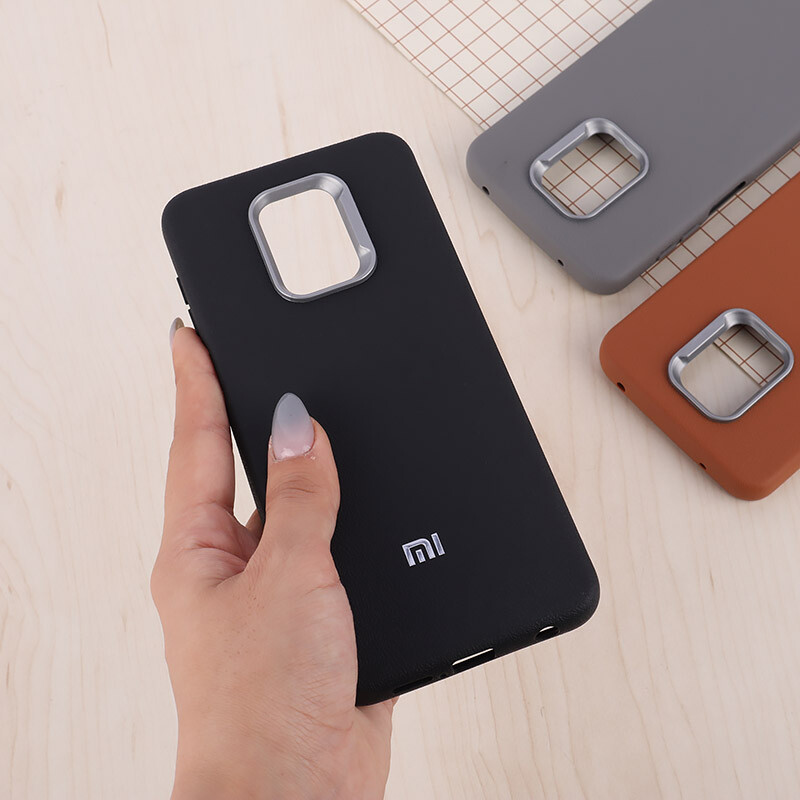 قاب چرمی ژله ای Leather شیائومی Redmi Note 9S / Note 9 Pro / Note 10 Lite لوگو متال