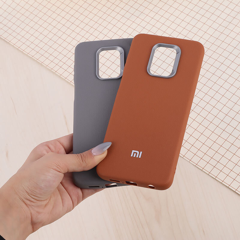 قاب چرمی ژله ای Leather شیائومی Redmi Note 9S / Note 9 Pro / Note 10 Lite لوگو متال