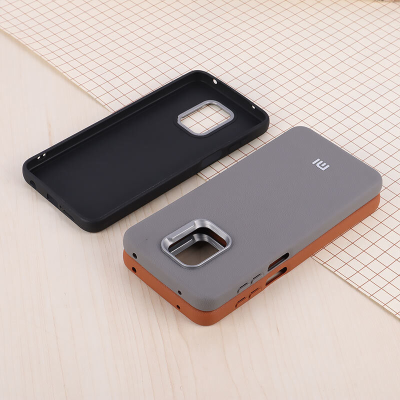 قاب چرمی ژله ای Leather شیائومی Redmi Note 9S / Note 9 Pro / Note 10 Lite لوگو متال