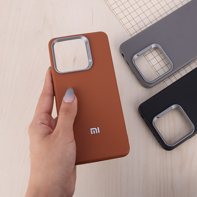 قاب چرمی ژله ای Leather شیائومی Redmi Note 13 4G لوگو متال