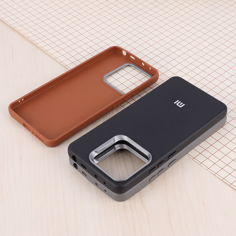قاب چرمی ژله ای Leather شیائومی Redmi Note 13 4G لوگو متال