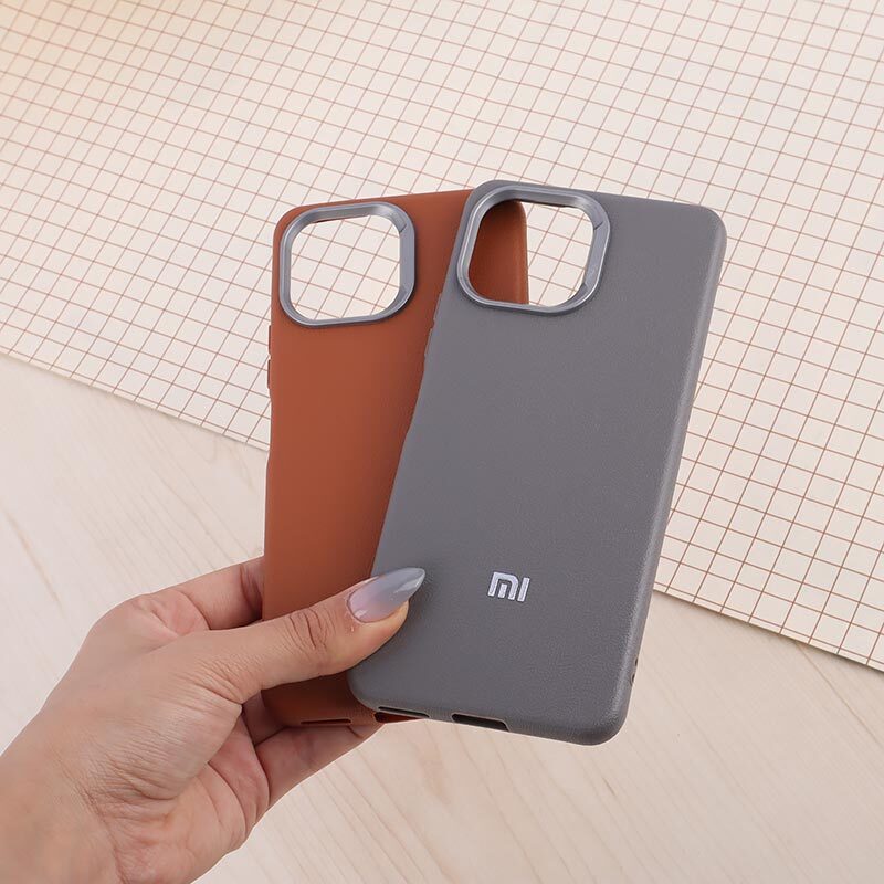 قاب چرمی ژله ای Leather شیائومی Mi 11 Lite / 11 Lite NE لوگو متال
