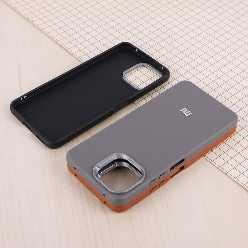 قاب چرمی ژله ای Leather شیائومی Mi 11 Lite / 11 Lite NE لوگو متال