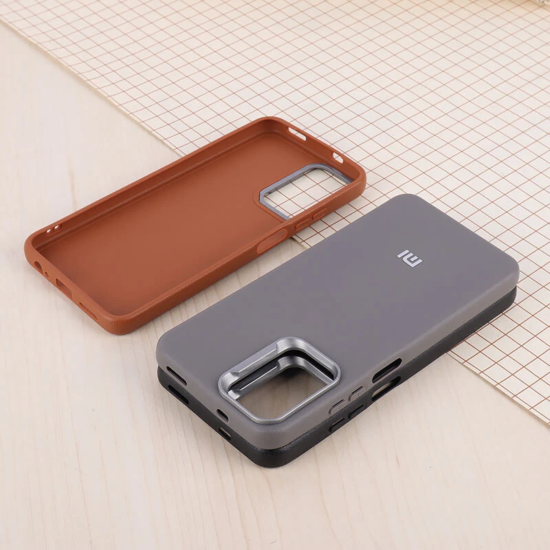قاب چرمی ژله ای Leather شیائومی Redmi Note 10 4G / 10s لوگو متال