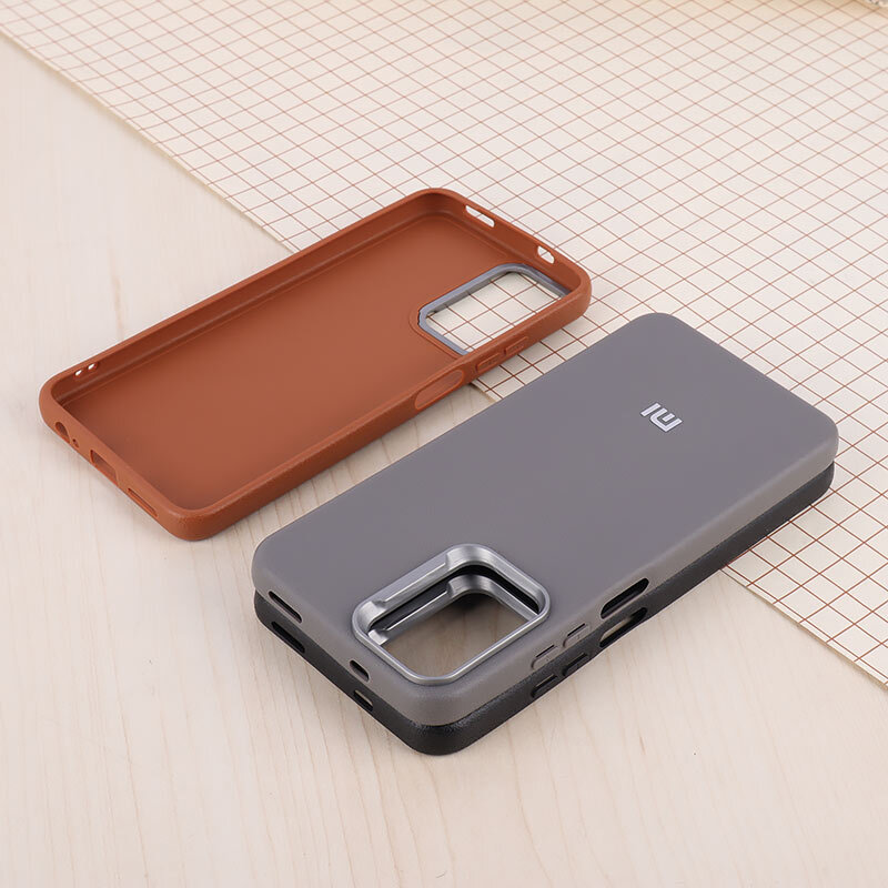 قاب چرمی ژله ای Leather شیائومی Redmi Note 10 4G / 10s لوگو متال