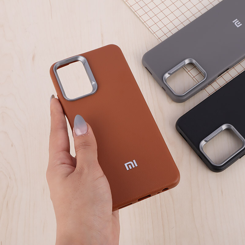 قاب چرمی ژله ای Leather شیائومی Redmi Note 10 4G / 10s لوگو متال