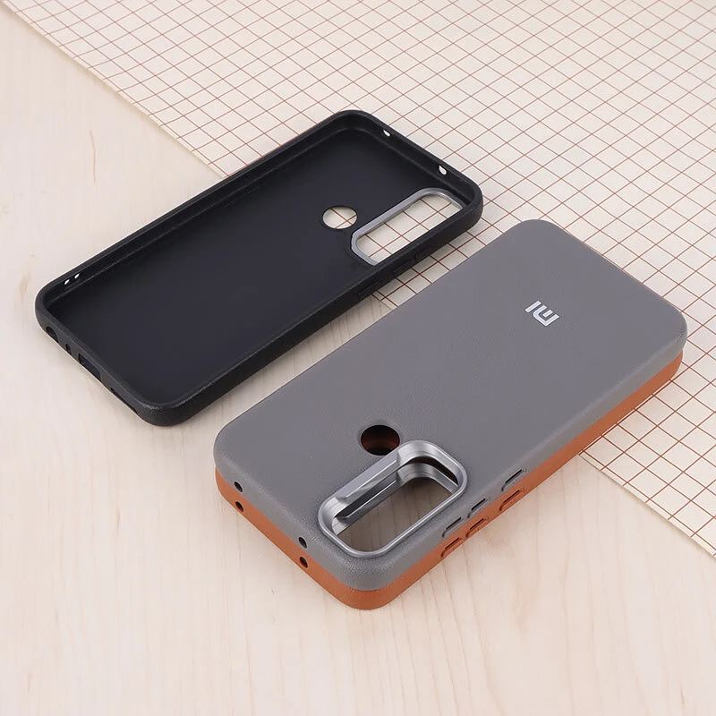قاب چرمی ژله ای Leather شیائومی Redmi Note 8 لوگو متال