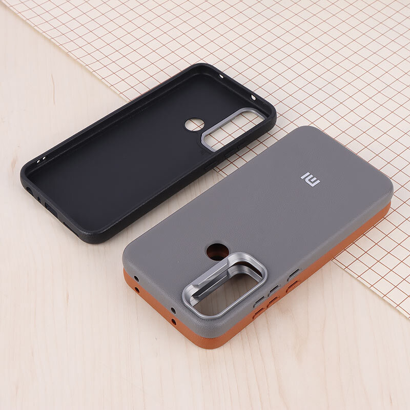 قاب چرمی ژله ای Leather شیائومی Redmi Note 8 لوگو متال