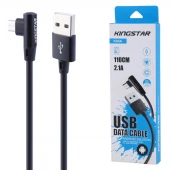 کابل میکرو یو اس بی KingStar K80A 2.1A 1.1m یکسر L