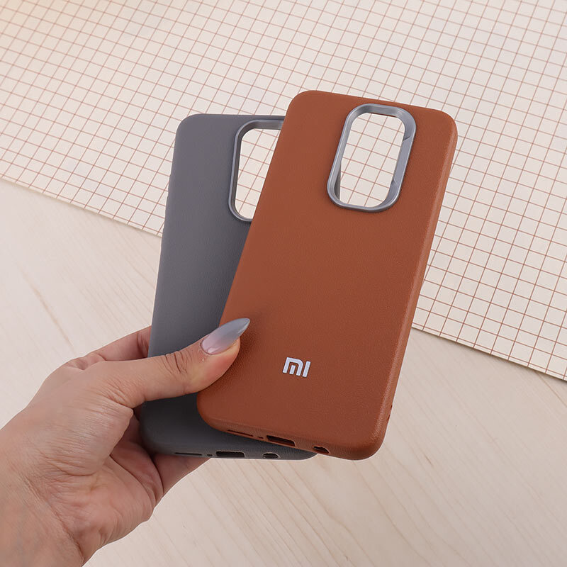 قاب چرمی ژله ای Leather شیائومی Redmi Note 8 Pro لوگو متال