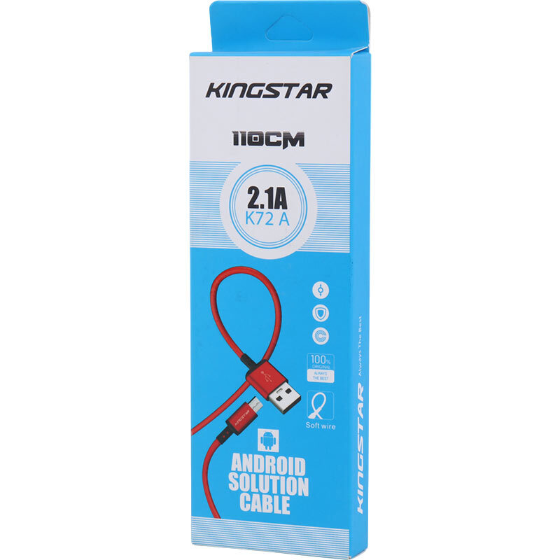 کابل میکرو یو اس بی KingStar K72A 2.1A 1.1m