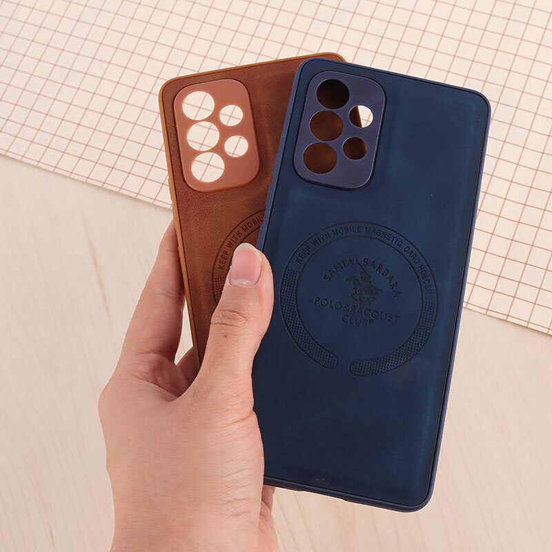 قاب چرمی Polo & Racquet Club سامسونگ Galaxy A53 5G طرح مگ سیف محافظ لنزدار