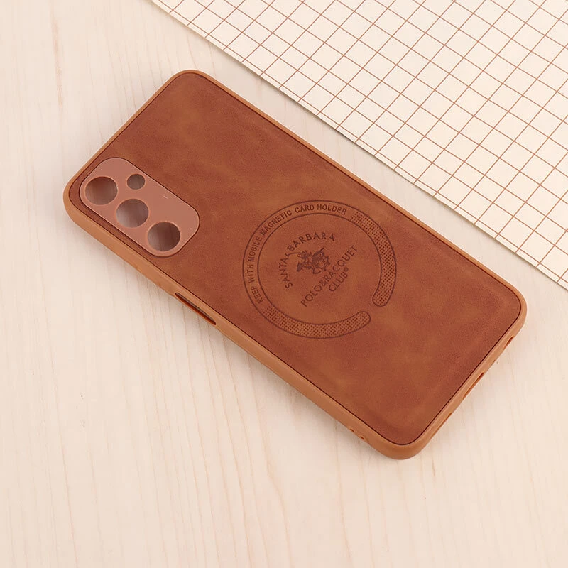 قاب چرمی Polo & Racquet Club سامسونگ Galaxy A05s طرح مگ سیف محافظ لنزدار
