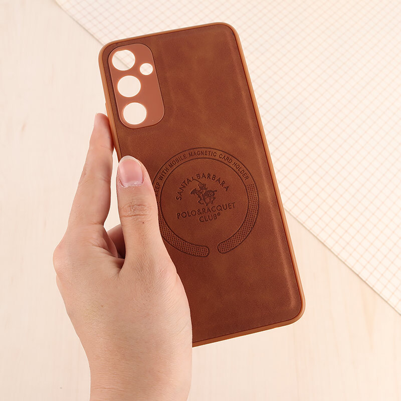 قاب چرمی Polo & Racquet Club سامسونگ Galaxy A05s طرح مگ سیف محافظ لنزدار