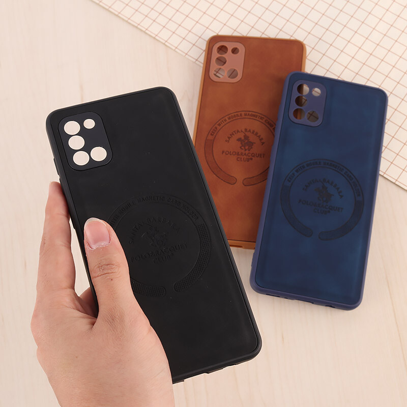 قاب چرمی Polo & Racquet Club سامسونگ Galaxy A31 طرح مگ سیف محافظ لنزدار