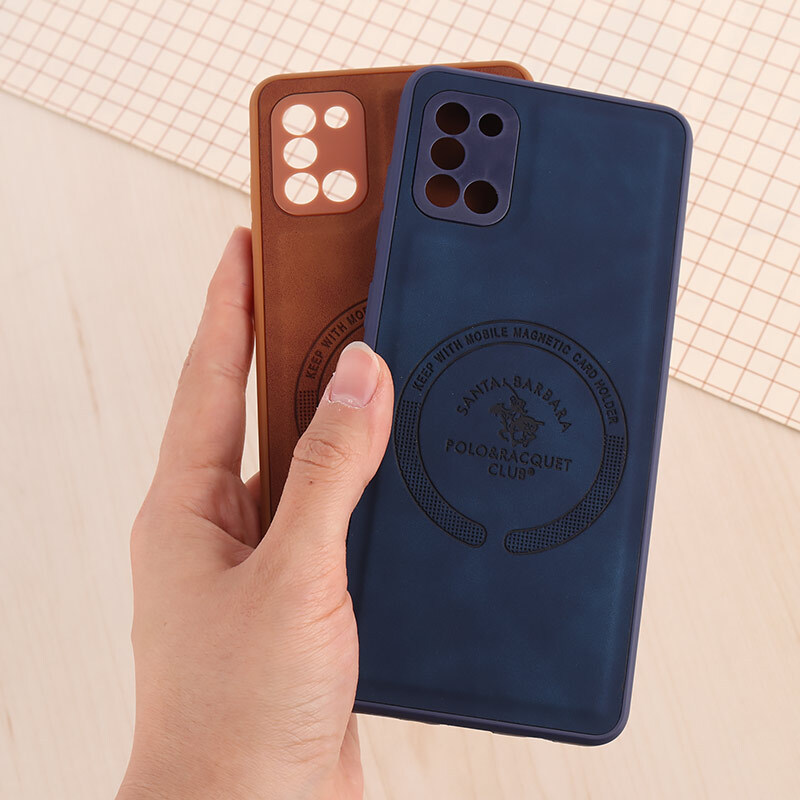 قاب چرمی Polo & Racquet Club سامسونگ Galaxy A31 طرح مگ سیف محافظ لنزدار