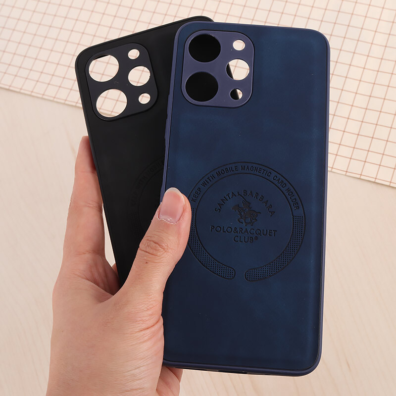 قاب چرمی Polo & Racquet Club شیائومی Redmi 12 طرح مگ سیف محافظ لنزدار