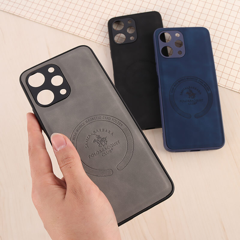 قاب چرمی Polo & Racquet Club شیائومی Redmi 12 طرح مگ سیف محافظ لنزدار