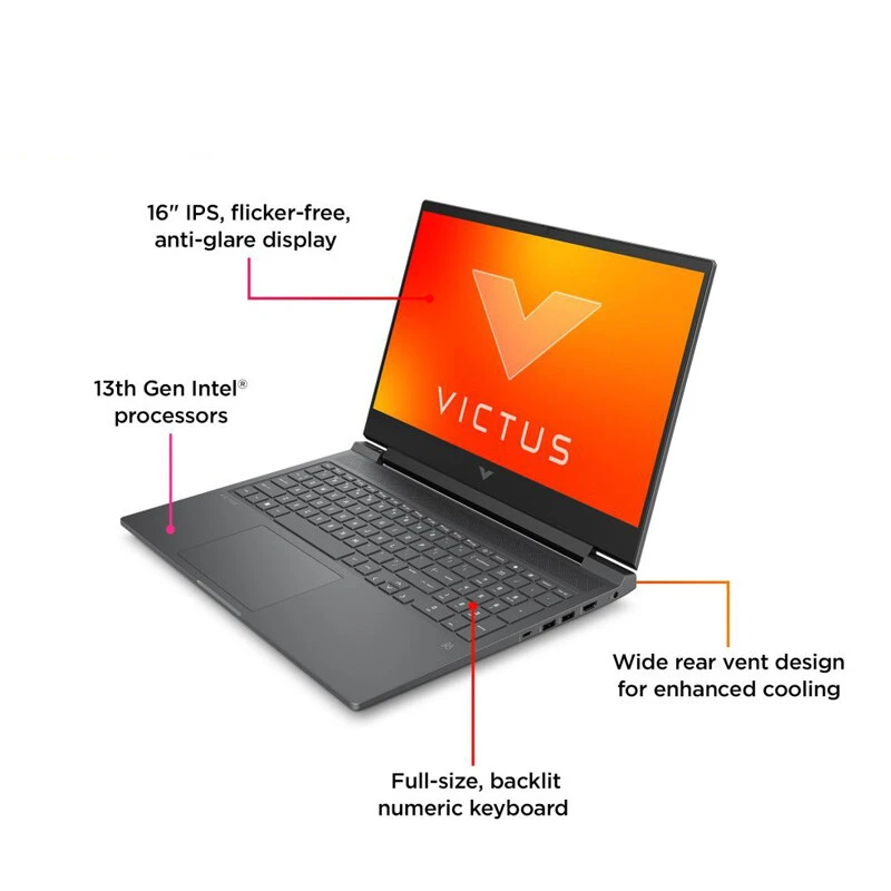 لپ تاپ گیمینگ اچ پی 15.6 اینچی Victus 15 R0328TX Core i7 13700HX 16GB 1TB SSD RTX4060