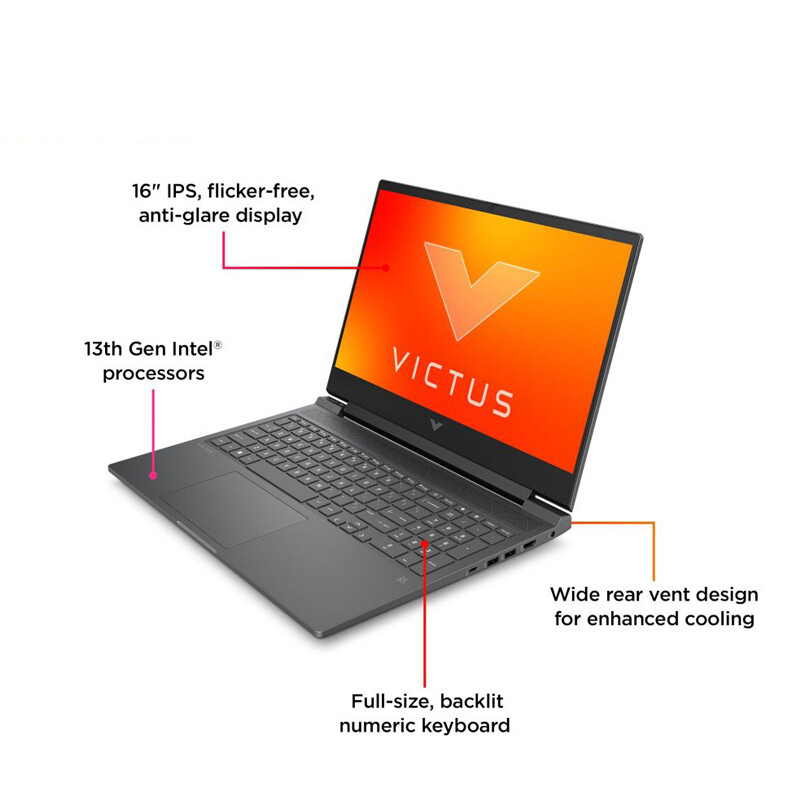 لپ تاپ گیمینگ اچ پی 15.6 اینچی Victus 15 R0328TX Core i7 13700HX 16GB 1TB SSD RTX4060