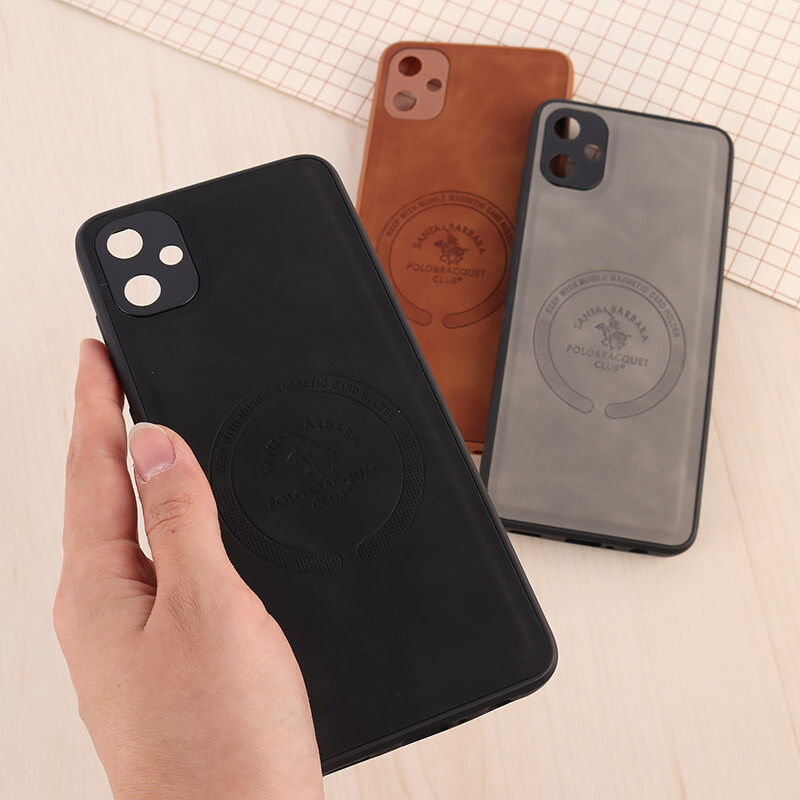 قاب چرمی Polo & Racquet Club سامسونگ Galaxy A05 طرح مگ سیف محافظ لنزدار