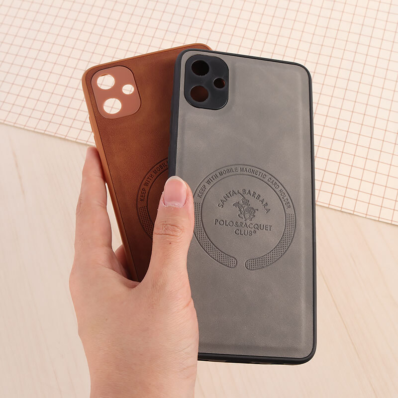 قاب چرمی Polo & Racquet Club سامسونگ Galaxy A05 طرح مگ سیف محافظ لنزدار