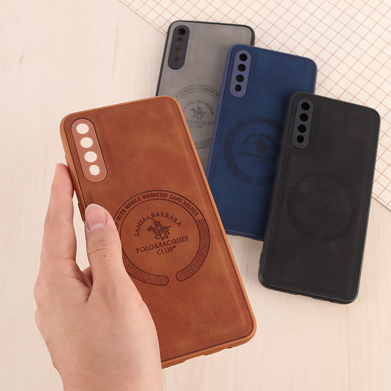 قاب چرمی Polo & Racquet Club سامسونگ Galaxy A30s / A50 / A50s طرح مگ سیف محافظ لنزدار