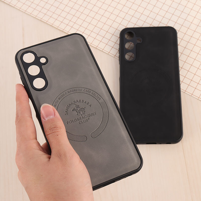 قاب چرمی Polo & Racquet Club سامسونگ Galaxy A25 طرح مگ سیف محافظ لنزدار