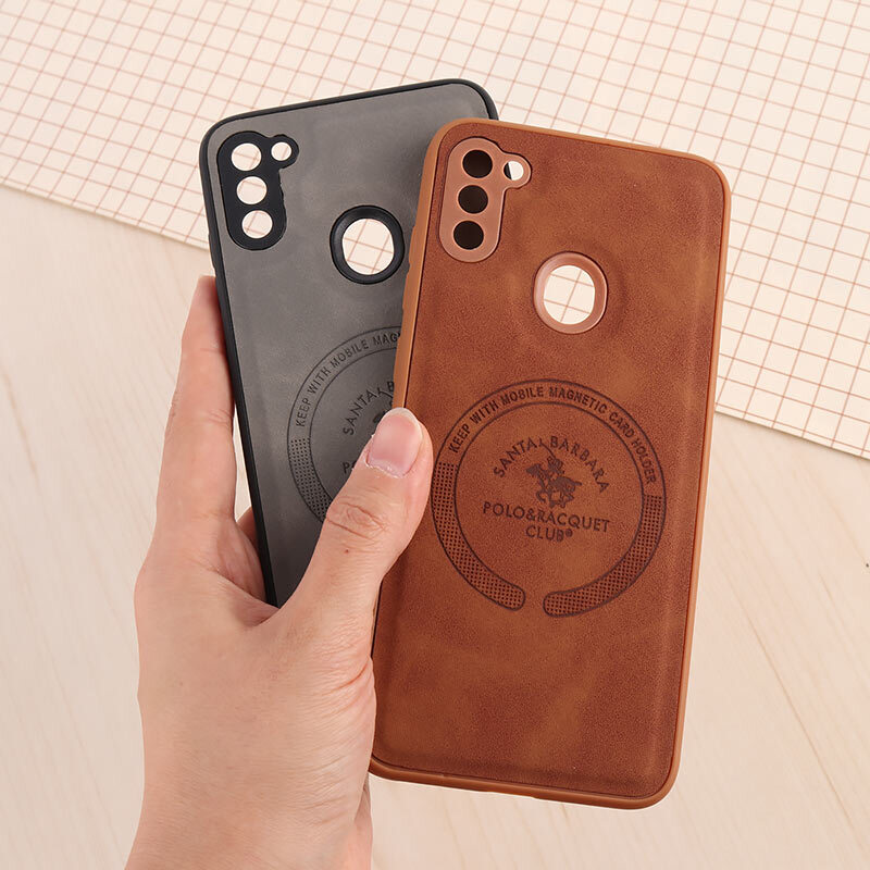 قاب چرمی Polo & Racquet Club سامسونگ Galaxy A11 / M11 طرح مگ سیف محافظ لنزدار