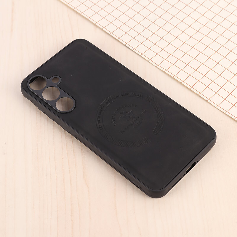 قاب چرمی Polo & Racquet Club سامسونگ Galaxy A55 طرح مگ سیف محافظ لنزدار