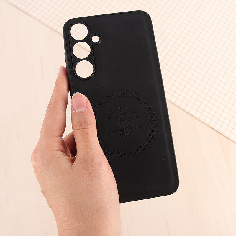 قاب چرمی Polo & Racquet Club سامسونگ Galaxy A55 طرح مگ سیف محافظ لنزدار