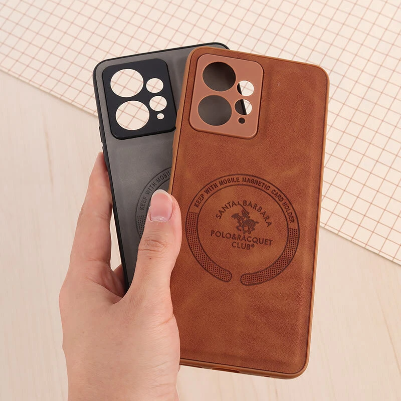 قاب چرمی Polo & Racquet Club شیائومی Redmi Note 12 4G طرح مگ سیف محافظ لنزدار